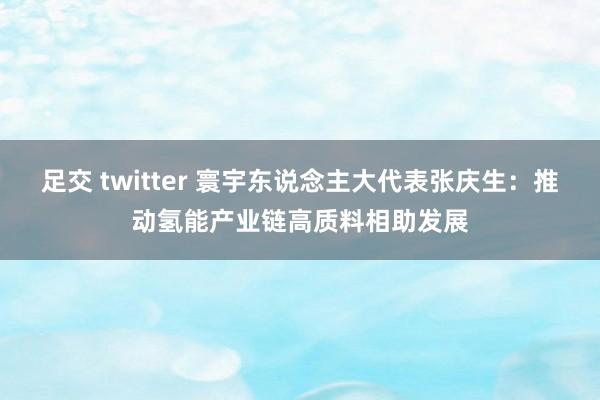 足交 twitter 寰宇东说念主大代表张庆生：推动氢能产业链高质料相助发展