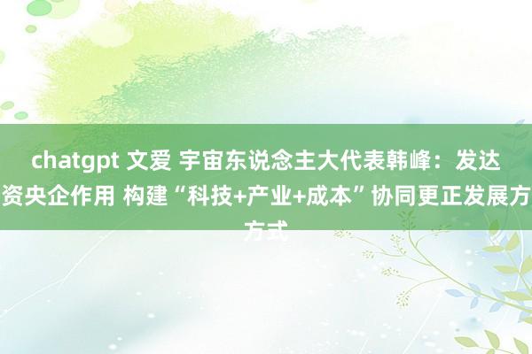 chatgpt 文爱 宇宙东说念主大代表韩峰：发达国资央企作用 构建“科技+产业+成本”协同更正发展方式